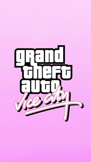 粉紅色背景上的 Grand Theft Auto Vice City 標誌 — 紅色美學 iPhone 壁紙
