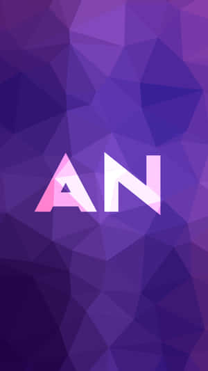 紫色幾何圖案背景上的風格化AN字母 — 字母 N 壁紙
