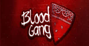 紅色頭巾帶白色佩斯利花紋，旁邊是「Blood Gang」塗鴉文字，背景為深紅色。 — 血源詛咒 壁紙