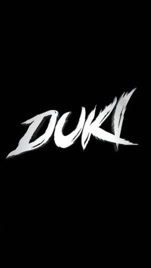 黑色背景上的白色風格化文字 DUKI — 黑色 iPhone 桌布 壁紙