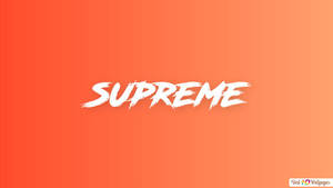 橙色漸變背景上的白色粗筆觸字體 Supreme 標誌。 — 柳橙 壁紙