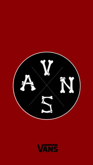 紅色背景上的骨頭字母VANS標誌 — Vans 標誌 壁紙