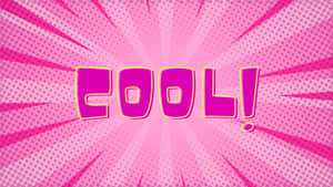 粉紅色漫畫風格爆發，帶有粗體黃色輪廓文字「COOL!」 — 酷 壁紙