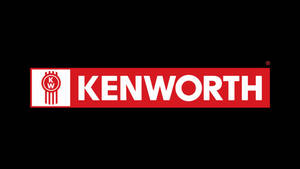 Kenworth 卡車品牌標誌，紅白配色，黑色背景