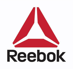白色背景上的紅色和黑色 Reebok 品牌標誌