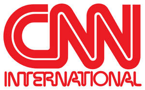 白色背景上帶有白色輪廓的紅色CNN International標誌。 — Off white 標誌 壁紙