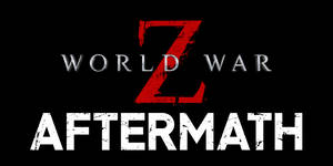 黑色背景上帶有磨損字體的 World War Z Aftermath 標題標誌 — 世界大戰Z 壁紙