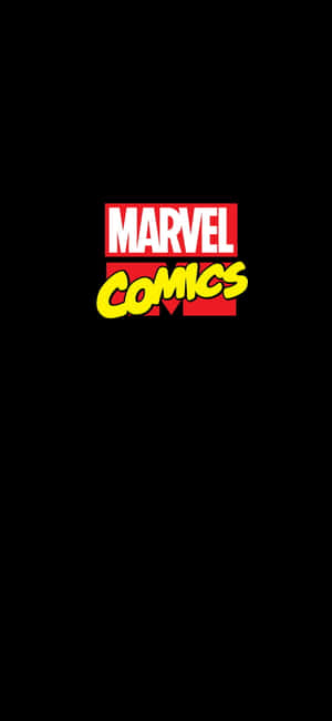 黑色背景上的Marvel Comics標誌 — iPhone 15 Pro 壁紙