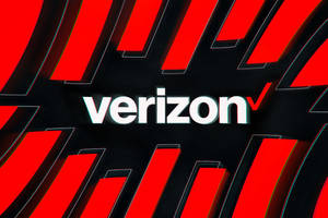 黑色背景上帶有紅色幾何形狀的Verizon標誌 — Lexus 標誌 壁紙