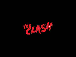 黑色背景上紅色風格文字「the CLASH」。 — 岩石 壁紙