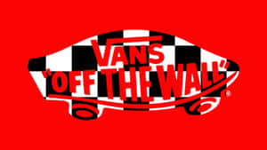 紅色背景上的Vans Off The Wall標誌和格子滑板 — Vans 標誌 壁紙