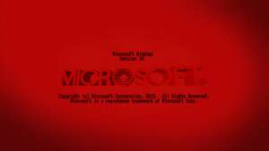 紅色背景上的Microsoft Windows 10版權畫面