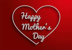 紅色背景上帶有 Happy Mother's Day 文字的白色心形 — 螢幕保護 壁紙