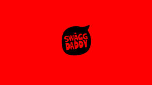 黑色對話框內有紅色文字「Swagg Daddy」，並在純紅色背景上有一個小皇冠。 — 泡泡小隊 壁紙