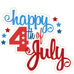 黑色背景上帶有紅色藍色星星的 Happy 4th of July 文字