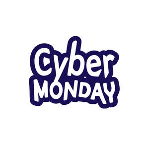 Cyber Monday 促銷圖形，帶有大膽的紫色和白色文字。 — 簡約 壁紙