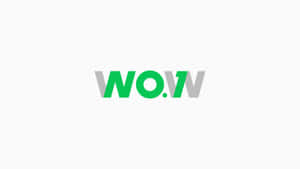 白色背景上的綠色和灰色WOW標誌 — 哇 壁紙