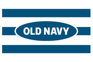 藍白條紋背景上的Old Navy標誌 — 海軍藍 壁紙
