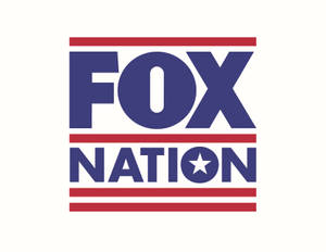 Fox Nation標誌，帶有藍色文字和紅色條紋 — 福斯新聞 壁紙