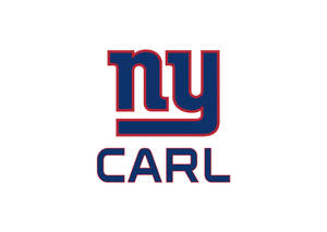 白色背景上的藍色和紅色 NY CARL 標誌 — 舊金山巨人隊 壁紙
