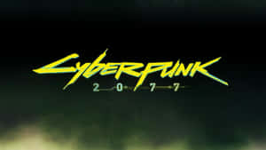 Cyberpunk 2077 標誌在黑暗煙霧背景中以螢光黃色發光。 — 電馭叛客2077 壁紙