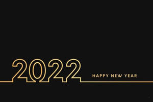 黑色背景上的金色2022和新年快樂文字。 — 新年快樂 2020 壁紙