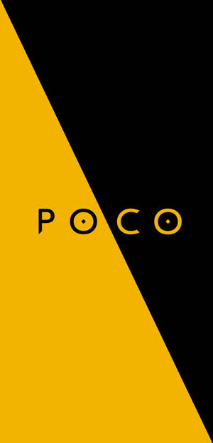 黃色和黑色對角背景上的Poco標誌 — 象神黑白 壁紙