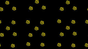 黑色背景上重複圖案的黃色幾何形狀 — 黃色 壁紙
