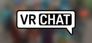 對話氣泡內的 VR CHAT 標誌，色彩繽紛的模糊背景 — Off white 標誌 壁紙