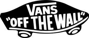 黑白Vans Off The Wall標誌，形狀像滑板。 — Off white 標誌 壁紙