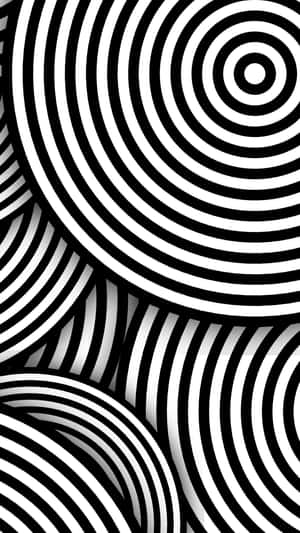 黑白催眠旋轉同心圓圖案 — 簡約暗黑美學 壁紙