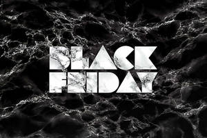 黑色大理石背景上的大理石風格Black Friday文字。 — 簡約暗黑美學 壁紙
