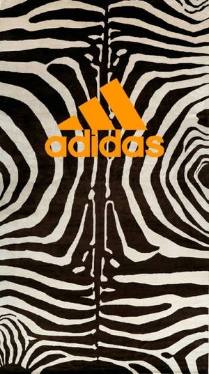 帶有橙色Adidas標誌的斑馬紋壁紙 — 猩猩 iPhone 壁紙