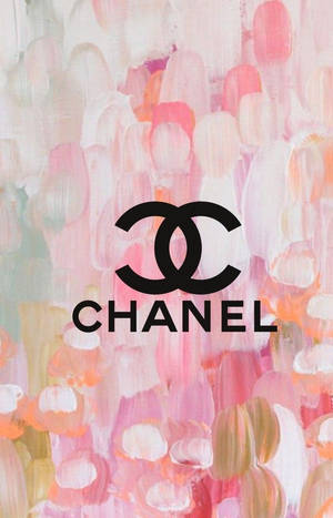 Chanel 標誌在抽象粉紅和奶油色繪畫背景上 — 香奈兒標誌 壁紙