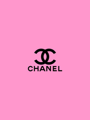 粉紅色背景上的黑色 Chanel 標誌 — 香奈兒標誌 壁紙