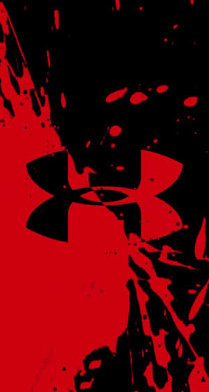 Under Armour 標誌搭配紅色和黑色油漆飛濺設計