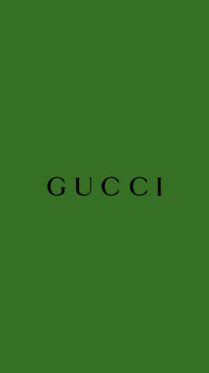 綠色背景上的黑色Gucci標誌 — 深綠色系動畫 壁紙
