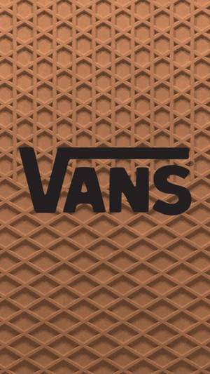 VANS標誌在棕色格子紋理背景上 — Vans 標誌 壁紙