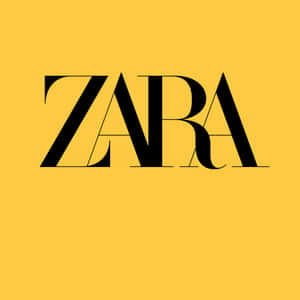 黃色背景上黑色文字的ZARA品牌標誌 — Zara 壁紙