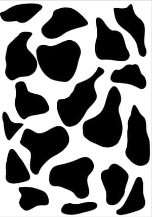 白色背景上的黑色乳牛斑點圖案 — 乳牛花紋 壁紙