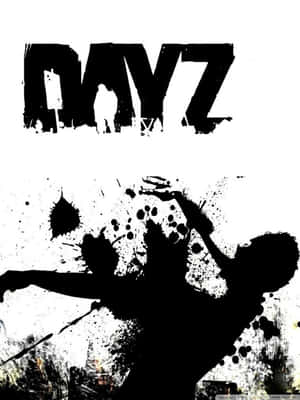 DayZ 的黑白遊戲海報，帶有飛濺的墜落人物剪影。 — 3:4 壁紙