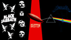經典搖滾樂隊專輯封面，包括 Black Sabbath、Metallica 和 Led Zeppelin — 克里斯洛克 壁紙