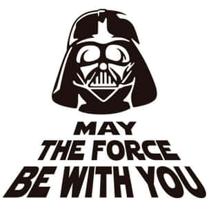 達斯維德頭盔配上 May the Force Be With You 文字 — 酷炫星際大戰 壁紙
