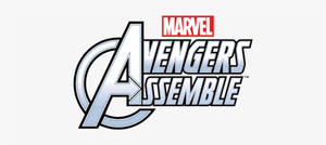 白色背景上銀色和紅色的Marvel Avengers Assemble標誌 — 漫威標誌 壁紙