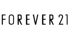 Forever 21 品牌標誌以黑色文字顯示於白色背景上。 — 永遠21 壁紙