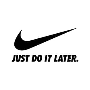 Nike標誌，附有粗體黑色字體just do it later文字。 — iPad Pro 12.9 壁紙