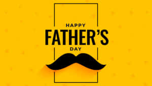 Happy Father's Day 圖案，帶有鬍鬚和星星，黃色背景。 — 父親節 壁紙