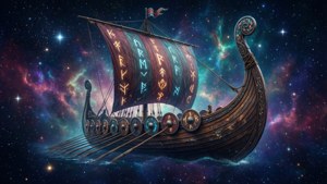 外太空中的超現實維京船