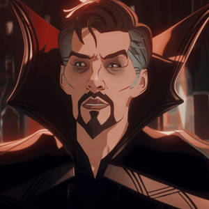 奇異博士身穿紅黑斗篷，表情嚴肅。 — 奇異博士 GIF 壁紙
