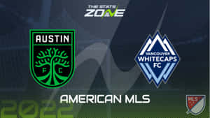 奧斯汀FC對溫哥華白帽FC MLS 2022比賽圖形，包含球隊標誌和統計區域品牌標識。 — Off white 標誌 壁紙